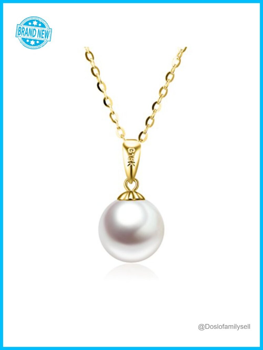 14K Gold Freshwater Pearl Pendant Necklace 18K Gold 18in Minimalist